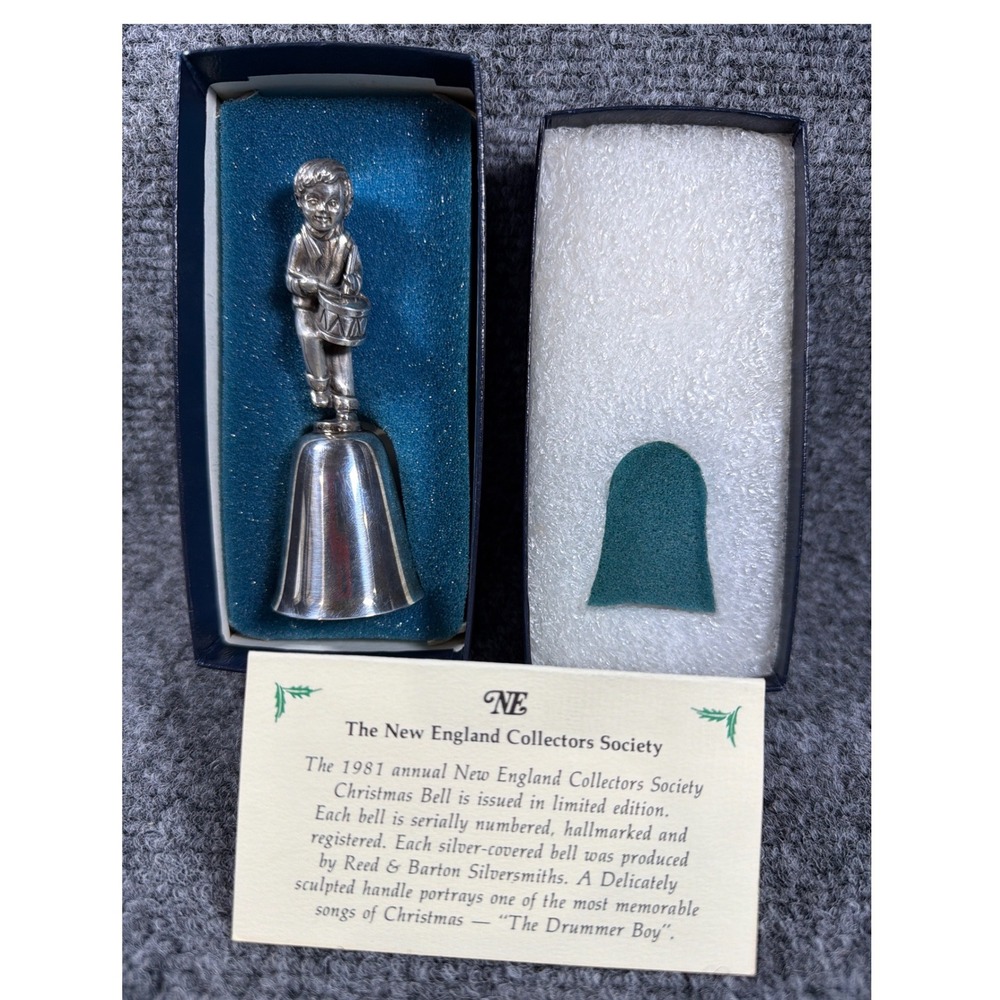 Reed‎ & Barton 1981 New England Collectors Society Drummer Boy Silver Bell Boxed